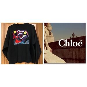Chloé Black Cashmere Graphic Sweater from 2023 fall